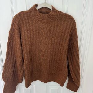 Cozy Brown Cable Knit Sweater